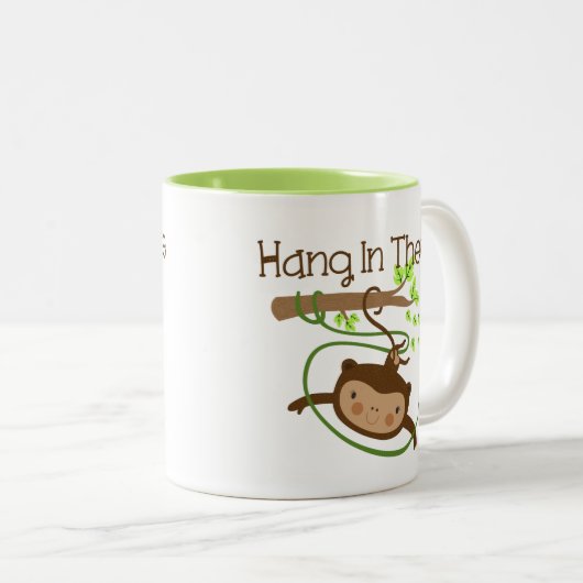 Monkey Hang in There Zweifarbige Tasse (VorderseiteRechts)