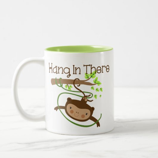 Monkey Hang in There Zweifarbige Tasse (Links)