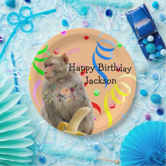 Monkey Happy Birthday Paper Tellers Pappteller (Party)