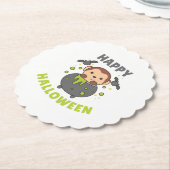 Monkey Happy Halloween Cauldron Bat Untersetzer (angewinkelt)