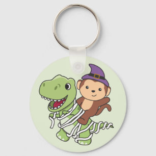 Monkey Happy Halloween T-rex Mummy Kostüm Keychai Schlüsselanhänger
