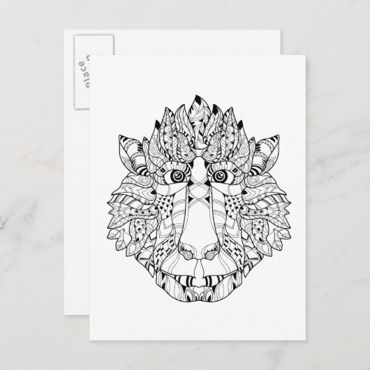 Monkey Head Doodle Postkarte (Vorne/Hinten)