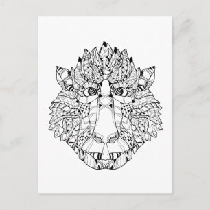 Monkey Head Doodle Postkarte