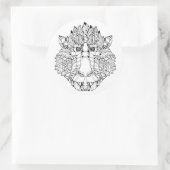 Monkey Head Doodle Runder Aufkleber (Tasche)