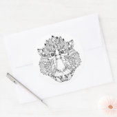 Monkey Head Doodle Runder Aufkleber (Umschlag)