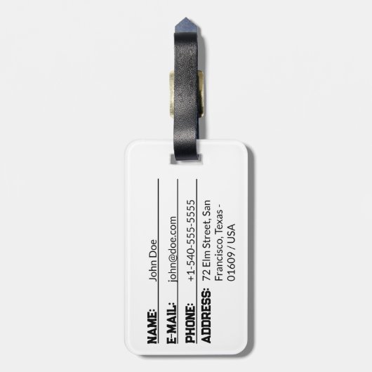 Monkey Head Gepäckanhänger (Rückseite vertikal)