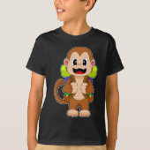 Monkey Hiker Rucksack Wandern T-Shirt (Vorderseite)
