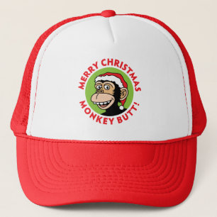 Monkey Hintern Weihnachten Truckerkappe