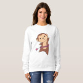 Monkey Hullern Funny Dancing Sport Huller Reifen Sweatshirt (Vorne ganz)