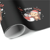 Monkey I Love You Snow Much Snowman Pun Geschenkpapier (Rolleneckpunkt)