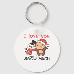 Monkey I Love You Snow Much Snowman Pun Schlüsselanhänger