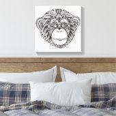 Monkey Illustartion Doodle 6 Leinwanddruck (Insitu (Schlafzimmer))