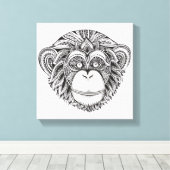 Monkey Illustartion Doodle 6 Leinwanddruck (Insitu (Holzboden))