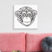Monkey Illustartion Doodle 6 Leinwanddruck (Insitu (Wohnzimmer))
