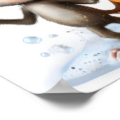 Monkey Illustration, Funny Bath Art, spielerisch Poster (Ecke)
