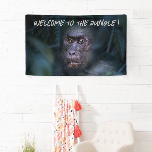 Monkey im Jungle Pickleball Paddel Willkommen Banner (Insitu)