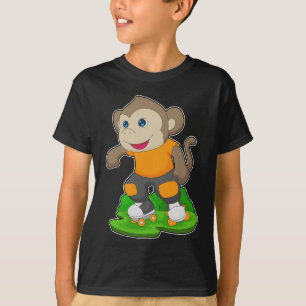 Monkey Inline Skaten Roller Skate T-Shirt
