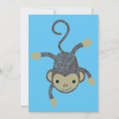 MONKEY JUNGLE BLAUE KINDER GEBURTSTAG EINLADUNG (Rückseite)