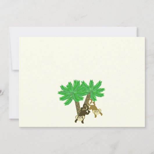 Monkey Jungle Geburtstag mit Foto Einladung (Rückseite)