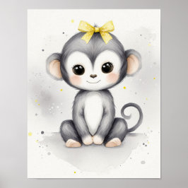 Monkey Jungle Kinderzimmer Poster