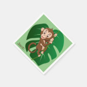 Monkey Jungle Leaf Design Serviette (Ecke)