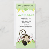 Monkey Jungle Safari Bowling Party 4x9 Einladung (Vorderseite)