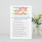 Monkey Kinderzimmer Rhyme Quiz Babyduschenspiel (Stehend Vorderseite)