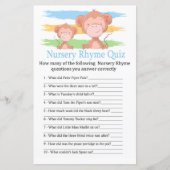 Monkey Kinderzimmer Rhyme Quiz Babyduschenspiel (Vorderseite)