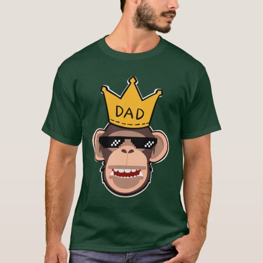 Monkey King Vater Tragen Sonnenbrillen Männer Stil T-Shirt (Vorderseite)