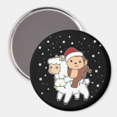 Monkey Lama Weihnachtsschnee Winter Animals Magnet (Vorderseite/Rückseite)