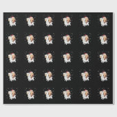 Monkey Lama Weihnachtsschnee Wintertiere Geschenkpapier (Flach)