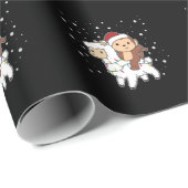 Monkey Lama Weihnachtsschnee Wintertiere Geschenkpapier (Rolleneckpunkt)