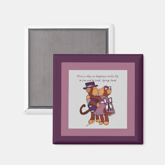 Monkey Liebe Magnet (Vorderseite/Rückseite)