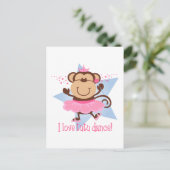 Monkey Liebe Tutu Tanz Postkarte (Stehend Vorderseite)