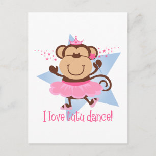 Monkey Liebe Tutu Tanz Postkarte
