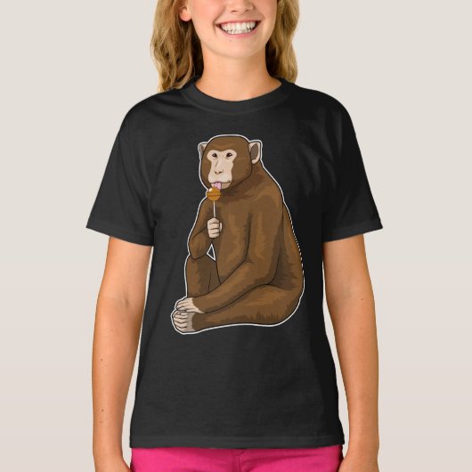Monkey Lollipop-Süßigkeiten T-Shirt (Vorderseite)