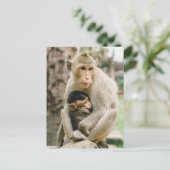 Monkey Mama & Baby Postkarte (Stehend Vorderseite)