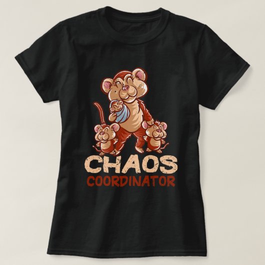 Monkey Mama Chaos Coordinator Mommy Chimpanzee Mot T-Shirt (Design vorne)