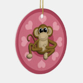 Monkey Me Pink Liebe Keramik Ornament (Rechts)