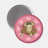 Monkey Me Pink-Liebe-Magnet Magnet (Vorderseite/Rückseite)