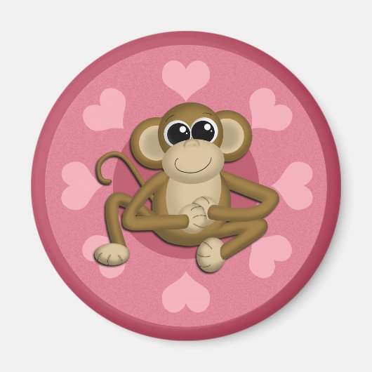 Monkey Me Pink-Liebe-Magnet Magnet (Vorne)