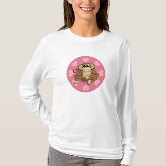 Monkey Me Pink Liebe Shirt (Vorderseite)