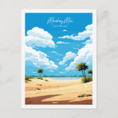 Monkey Mia Australia Vintage Illustration Postkarte (Vorderseite)