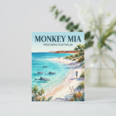 Monkey Mia Australien Postkarte (Stehend Vorderseite)