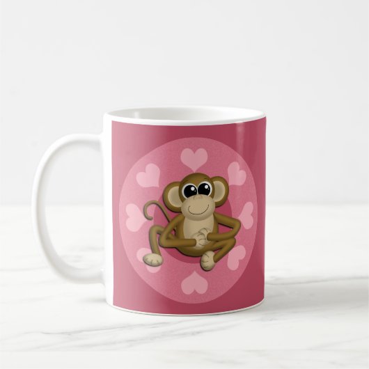 Monkey mich rosa Liebe-Tasse Kaffeetasse (Links)