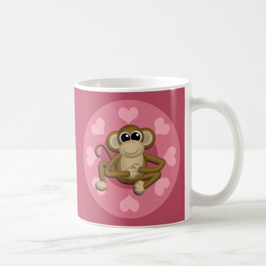 Monkey mich rosa Liebe-Tasse Kaffeetasse (Rechts)