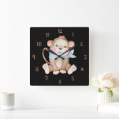 Monkey Mike Wall Clock Quadratische Wanduhr (Zuhause)