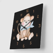 Monkey Mike Wall Clock Quadratische Wanduhr (Winkel)