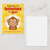 Monkey Mini Classroom Valentine Cards for Kids Mitteilungskarte (Vorne/Hinten)