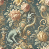 Monkey Minion Mischief - Gotisches Barock Aufkleber (Vorderseite)